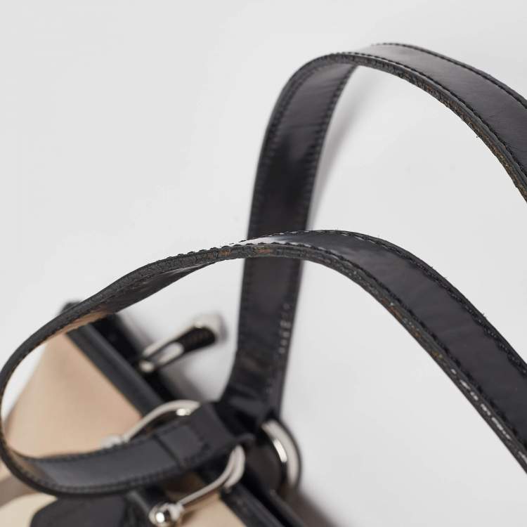 Pre Owned Burberry Black/Beige Nova Check PVC Regent Tote