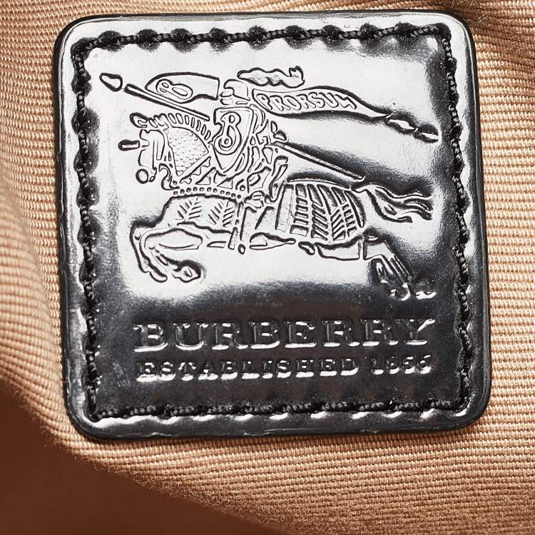 Pre Owned Burberry Black/Beige Nova Check PVC Regent Tote