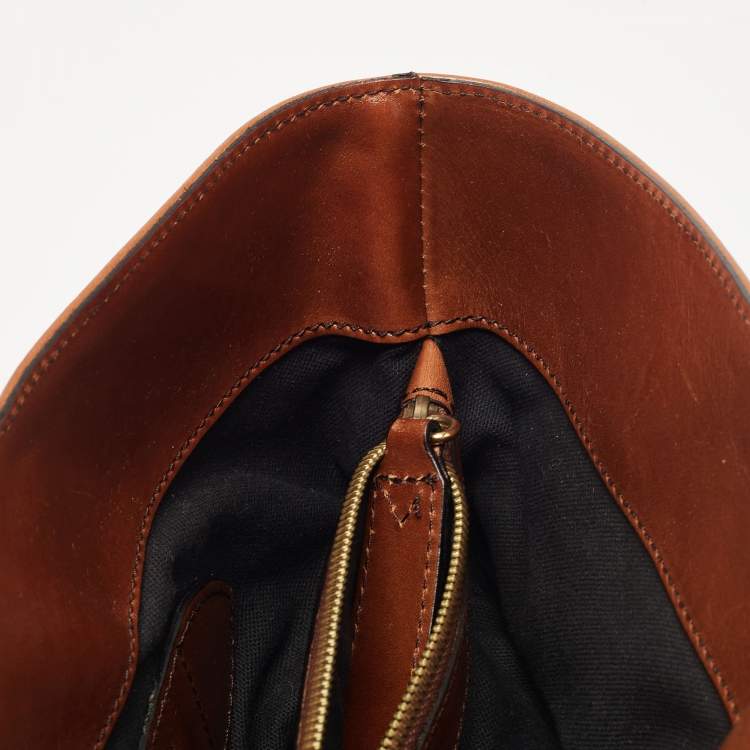 Pre Owned Burberry Brown/Beige House Check Canvas and Leather Medium Bridle Lynher Tote