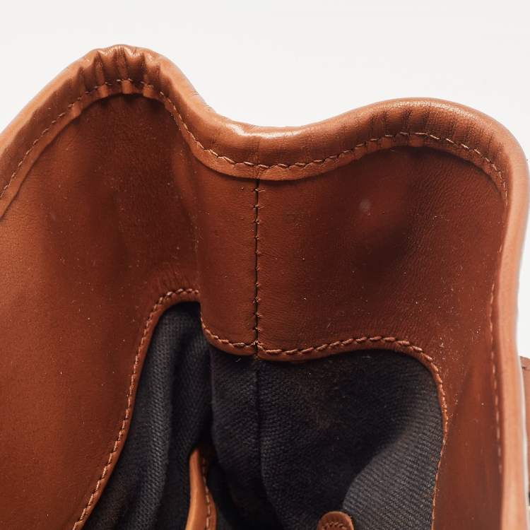 Pre Owned Burberry Brown House Check Fabric and Leather Bridle Tote