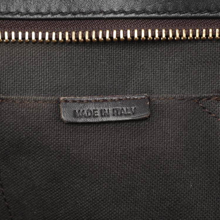 Pre Owned Burberry Brown/Black Leather Tassel Detail Satchel