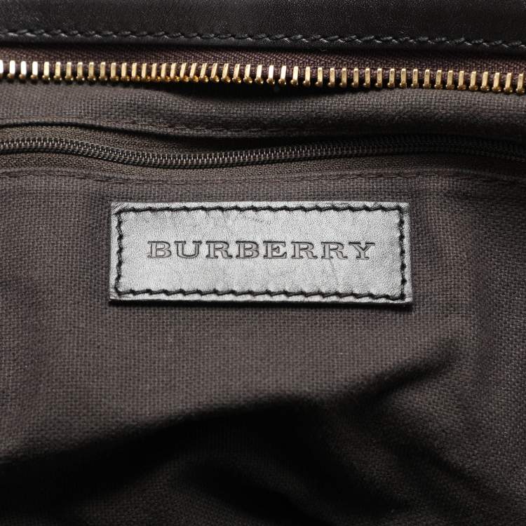 Pre Owned Burberry Brown/Black Leather Tassel Detail Satchel