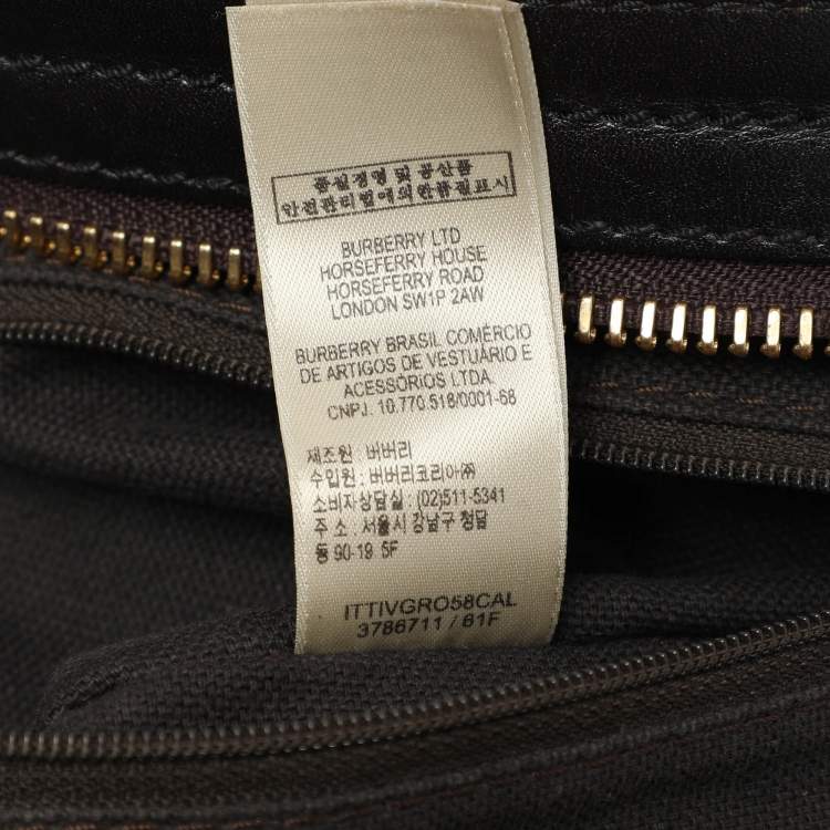 Pre Owned Burberry Brown/Black Leather Tassel Detail Satchel