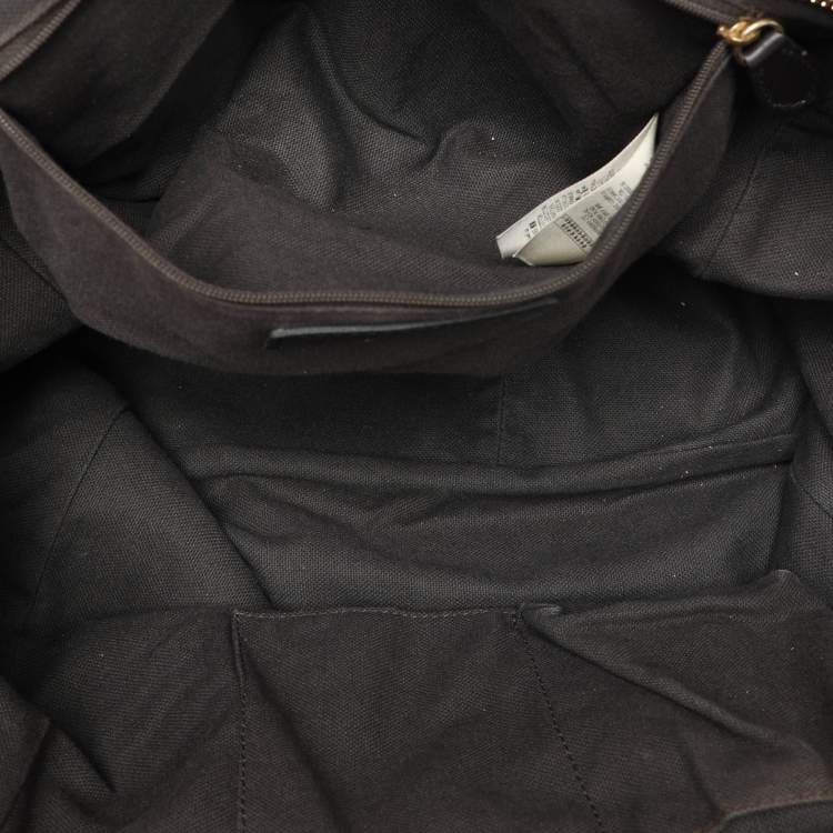 Pre Owned Burberry Brown/Black Leather Tassel Detail Satchel
