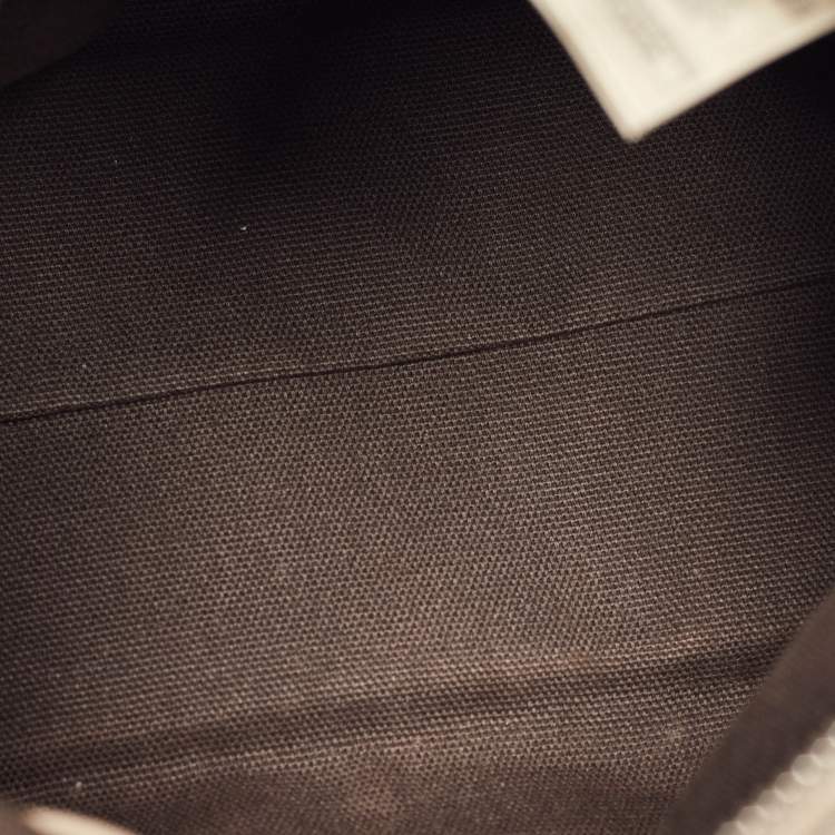 Pre Owned Burberry Beige Smoked Check PVC and Leather Chester Boston Bag