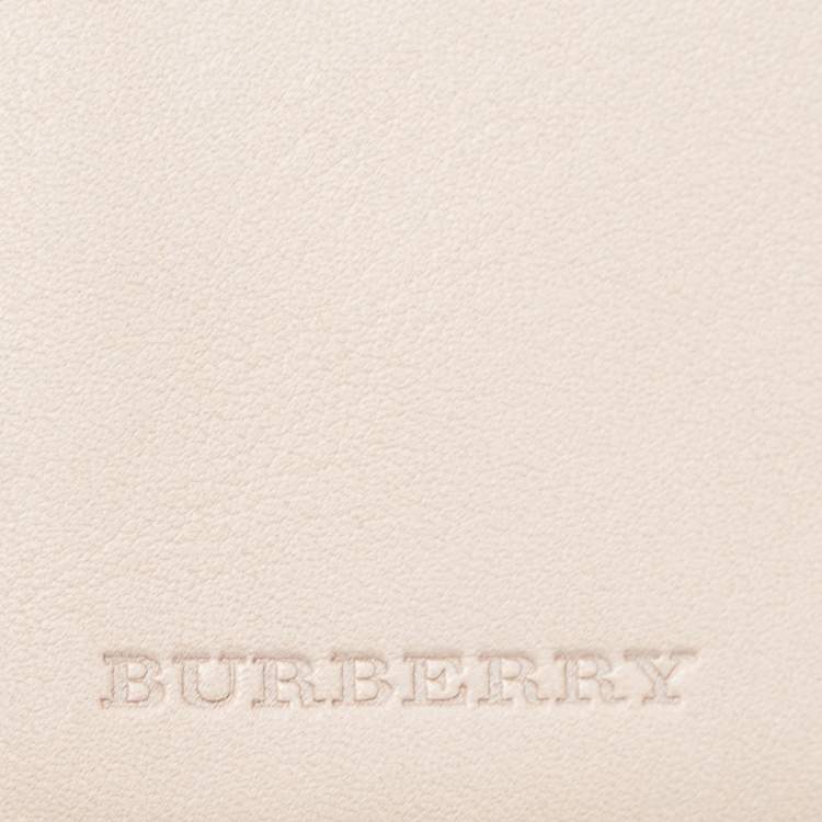 Pre Owned Burberry Grey Smoked Check PVC and Leather Trifold Wallet