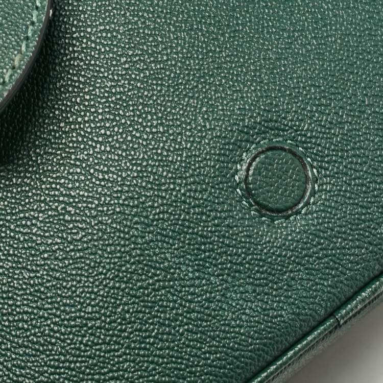 Pre Owned Burberry Green Leather Small Medley Buckle Crossbody Bag