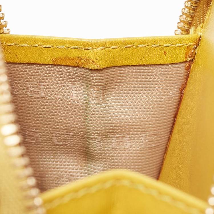 Pre Owned Burberry Beige/Yellow Haymarket Check PVC and Leather Coin Purse