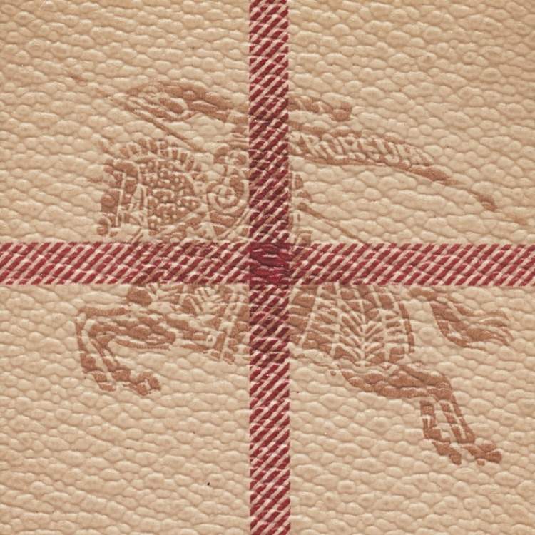 Pre Owned Burberry Beige/Yellow Haymarket Check PVC and Leather Coin Purse