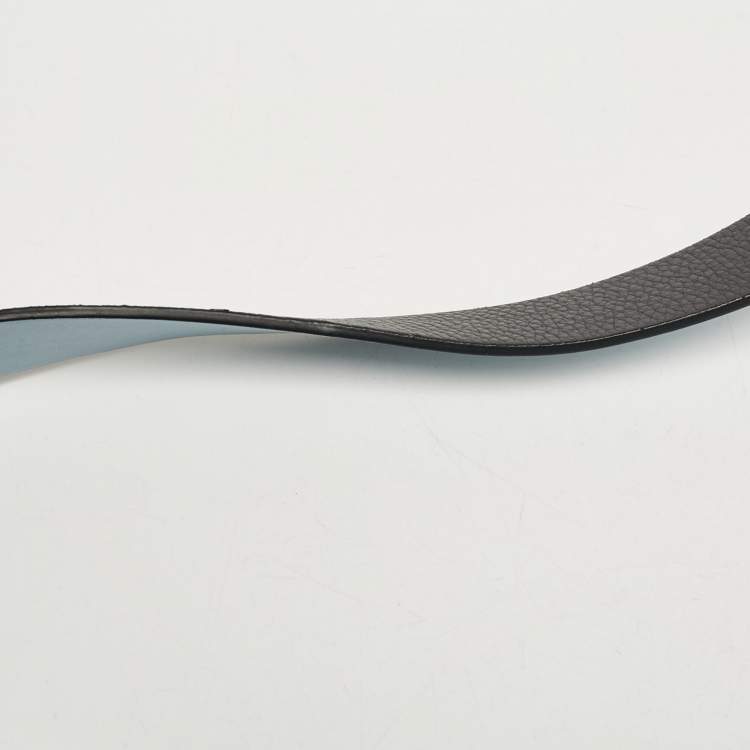 Pre Owned Burberry Dark Grey Leather Medium Belt Tote