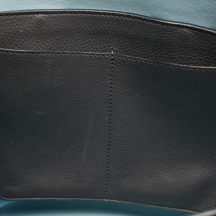 Pre Owned Burberry Dark Grey Leather Medium Belt Tote