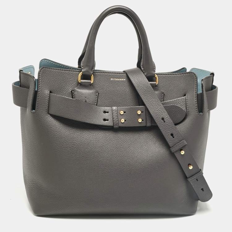 Burberry Dark Grey Leather Medium Belt Tote Burberry | TLC