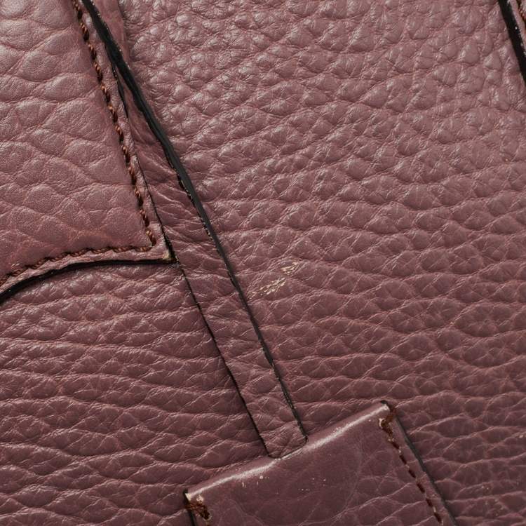 Pre Owned Burberry Lilac Pebbled Leather Small Orchard Bowler Bag