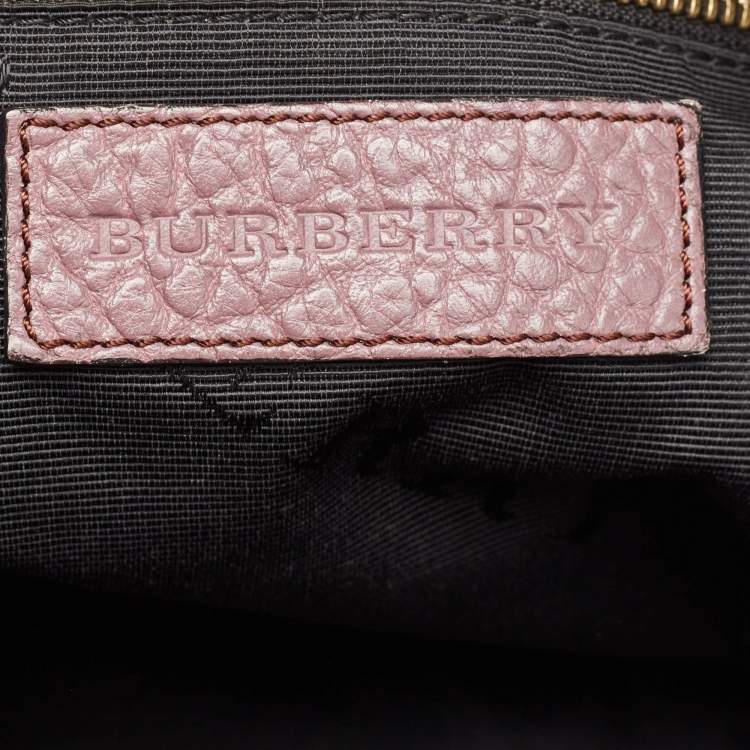 Pre Owned Burberry Lilac Pebbled Leather Small Orchard Bowler Bag