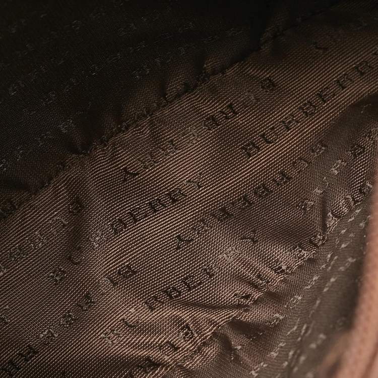 Pre Owned Burberry Navy Blue/Multicolor Checkered Coated Canvas Double Zip Shoulder Bag