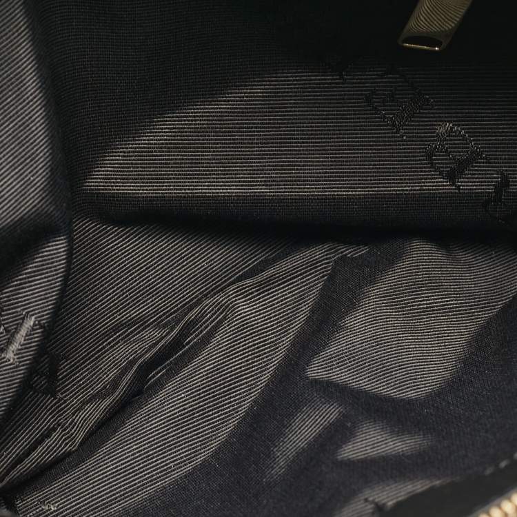 Pre Owned Burberry Black Embossed Check Leather Chichester Crossbody Bag