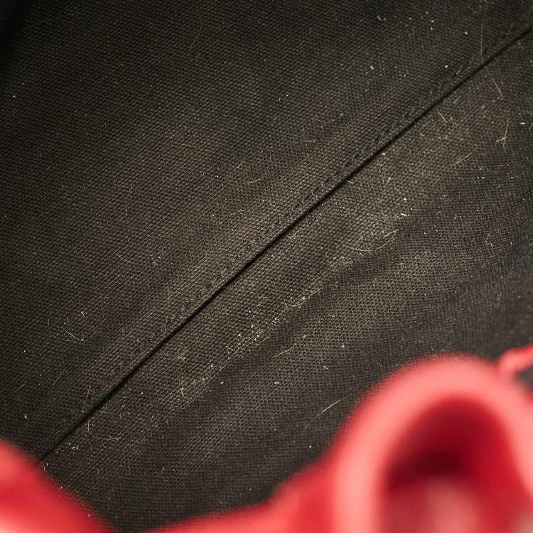 Pre Owned Burberry Red Suede and Leather Bucket Bag
