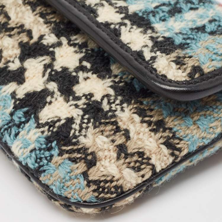 Pre Owned Burberry Multicolor Wool Nova Check Mastaire Wristlet Clutch