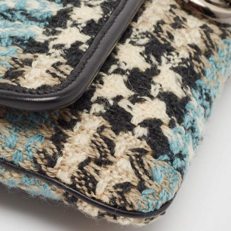 Pre Owned Burberry Multicolor Wool Nova Check Mastaire Wristlet Clutch