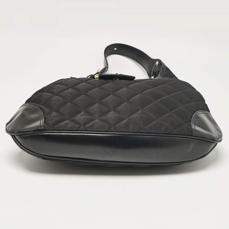 Pre Owned Burberry Black Quilted Nylon Brooke Hobo