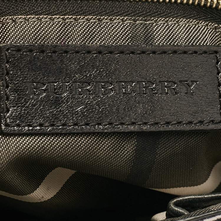 Pre Owned Burberry Black Leather Flap Shoulder Bag