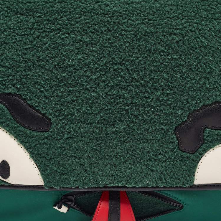 مملوكة مسبقًا Burberry Multicolor Housecheck Fabric and Leather Monster Face Flap Backpack