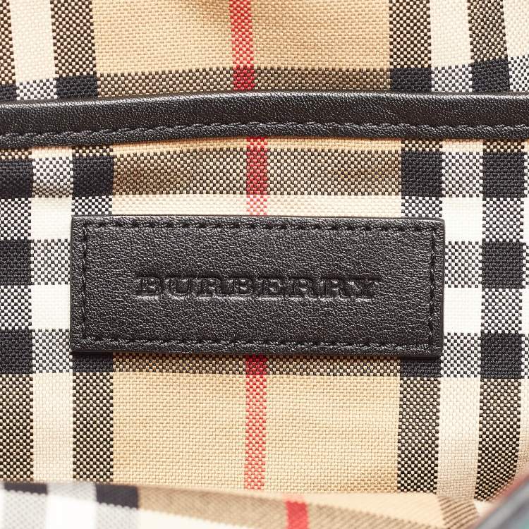 مملوكة مسبقًا Burberry Multicolor Housecheck Fabric and Leather Monster Face Flap Backpack