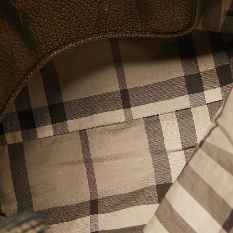 Pre Owned Burberry Metallic Leather Canterbury Tassel Tote