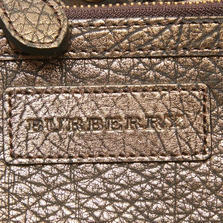 Pre Owned Burberry Metallic Leather Canterbury Tassel Tote