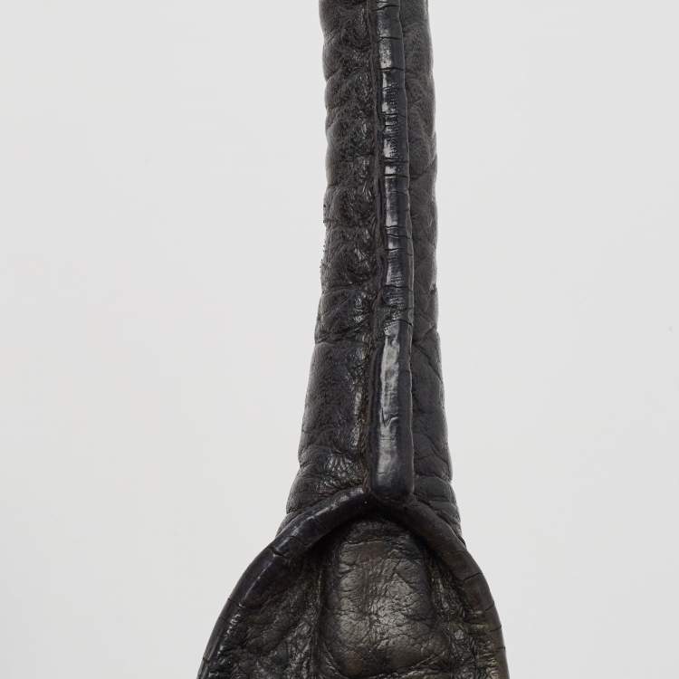 Pre Owned Burberry Black Check Embossed Leather Dewsbury Tote