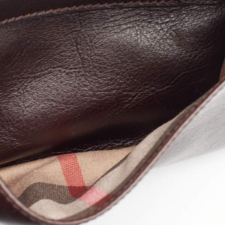 Pre Owned Burberry Choco Brown Leather Buckle Satchel