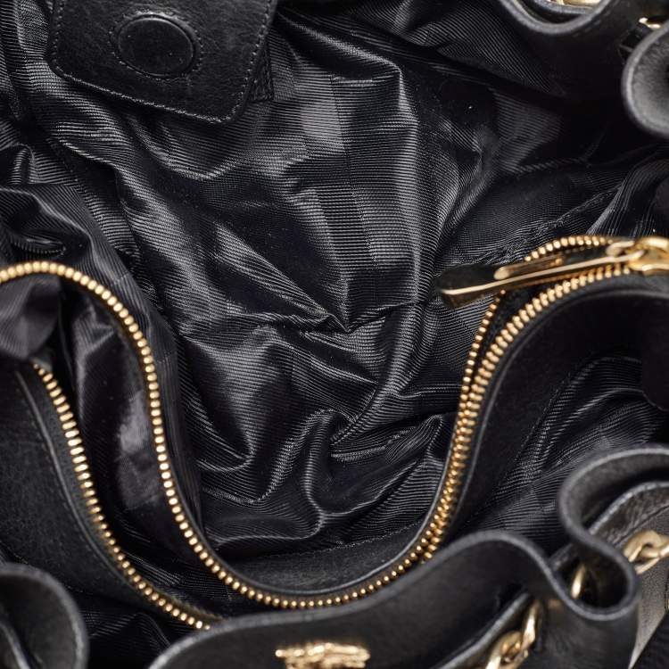 Pre Owned Burberry Black Quilted House Check Margaret Shoulder Bag