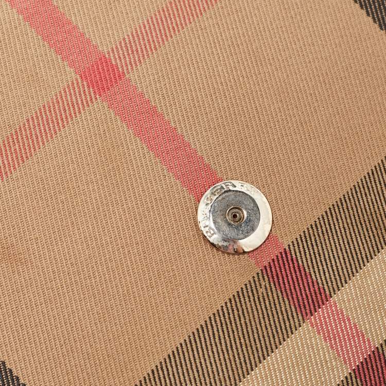 Pre Owned Burberry Brown/Beige Nova Check Canvas and Leather Abbott Shoulder Bag