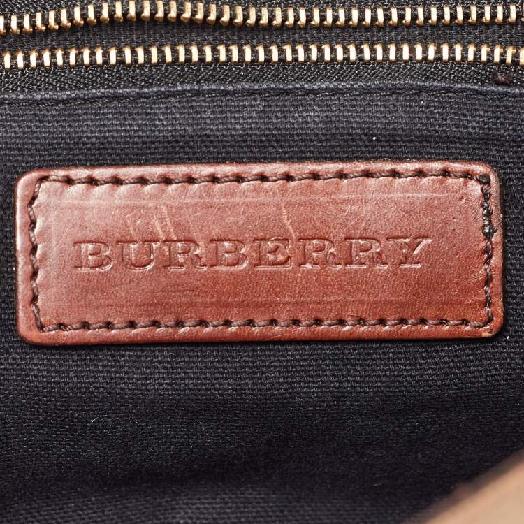 Pre Owned Burberry Brown/Beige Nova Check Canvas and Leather Abbott Shoulder Bag