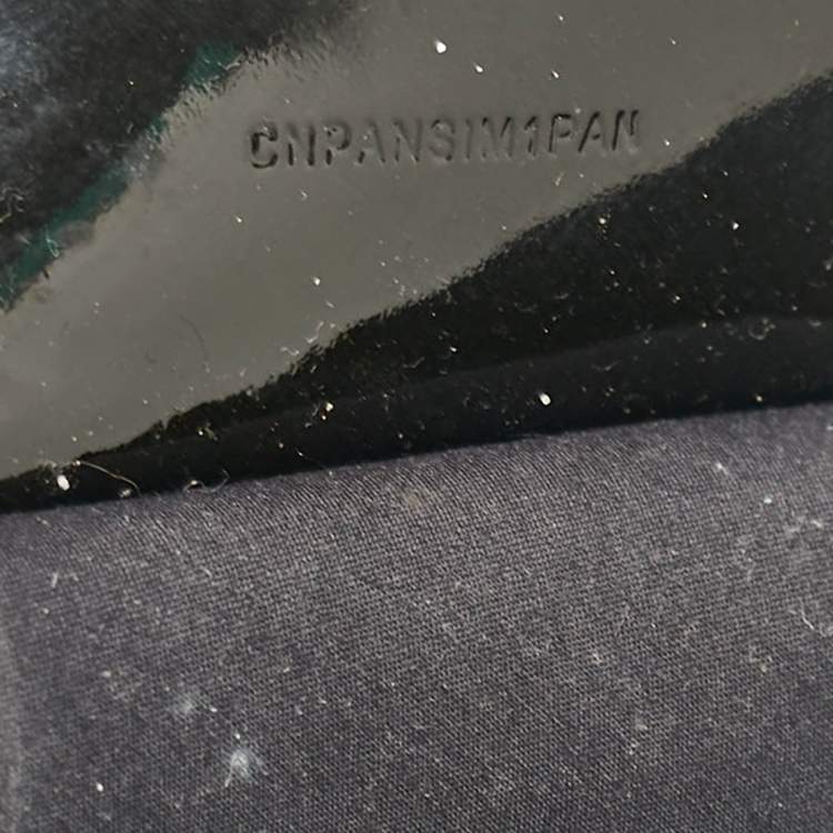 Pre Owned Burberry Black/Beige Supernova Check Coated Canvas and Patent Leather Large Nickie Tote