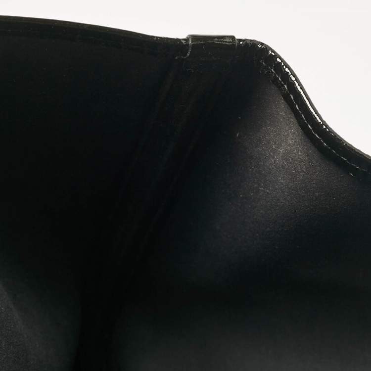 Pre Owned Burberry Black/Beige Supernova Check Coated Canvas and Patent Leather Large Nickie Tote