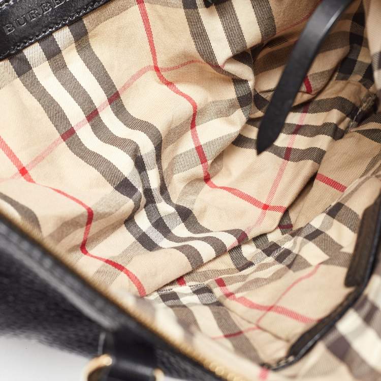Pre Owned Burberry Black Leather Salisbury Tote