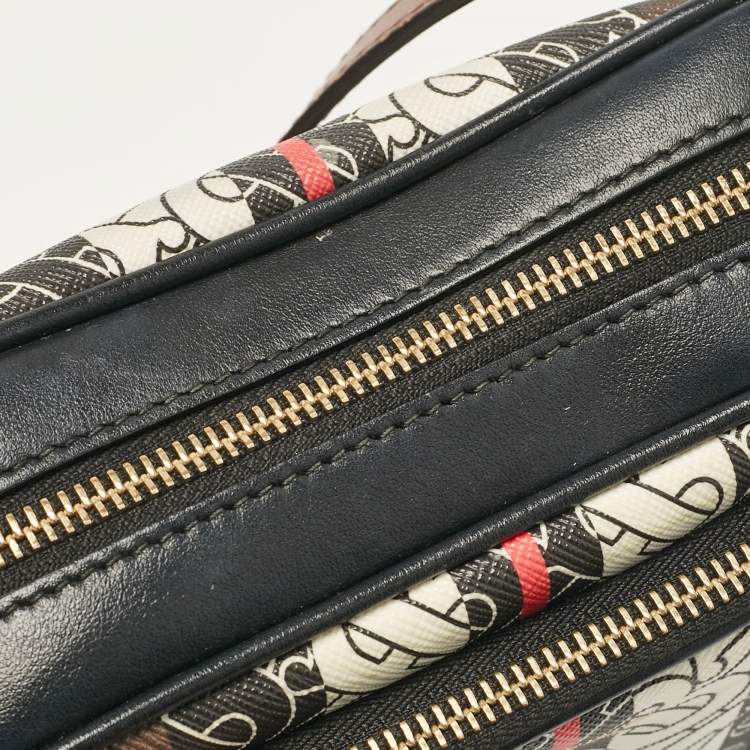 Pre Owned Burberry Multicolor TB-Print Coated Canvas and Leather Camera Crossbody Bag