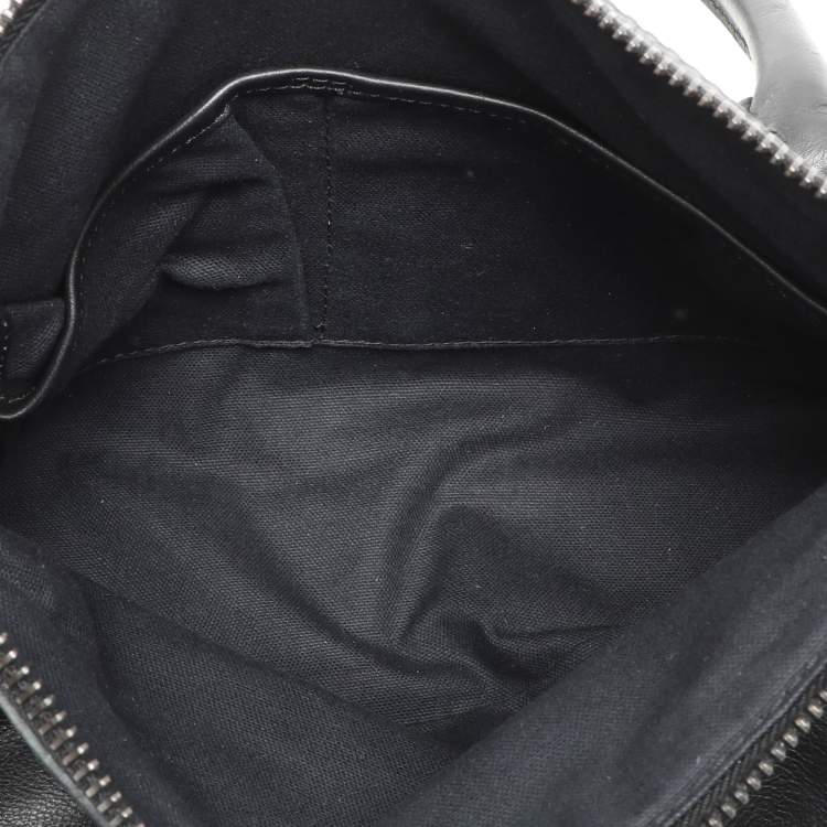 Pre Owned Burberry Black Smoked Check PVC and Leather Chain Lock Bowling Bag