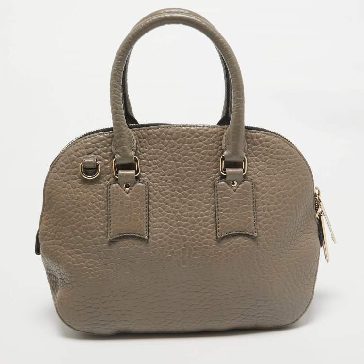 Pre Owned Burberry Beige Grain Leather Orchard Satchel
