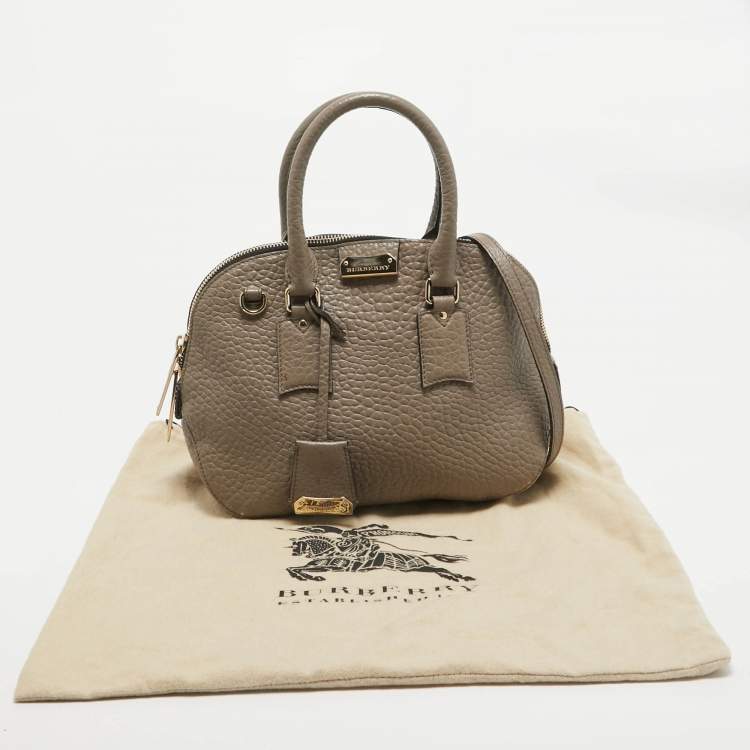 Pre Owned Burberry Beige Grain Leather Orchard Satchel
