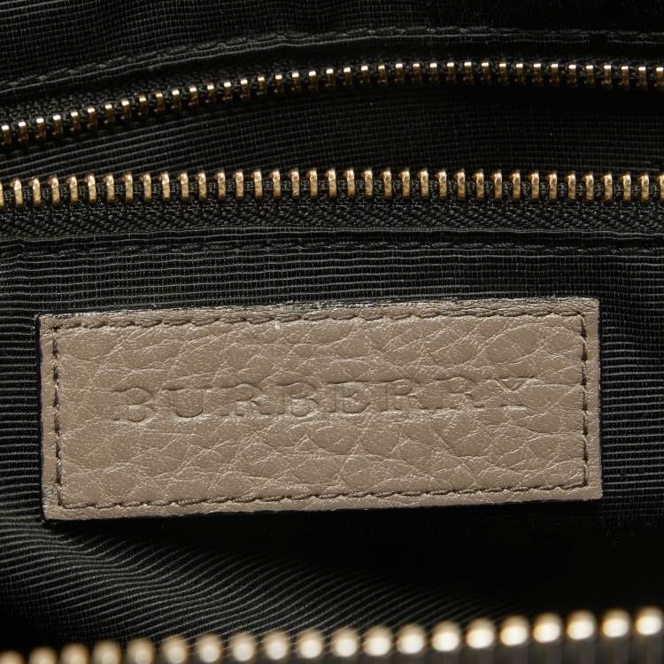 Pre Owned Burberry Beige Grain Leather Orchard Satchel