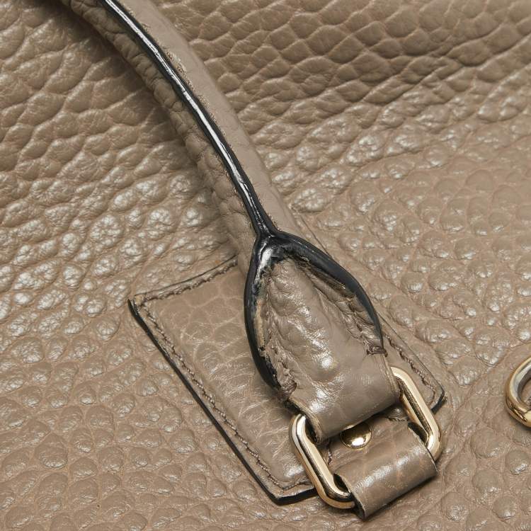 Pre Owned Burberry Beige Grain Leather Orchard Satchel