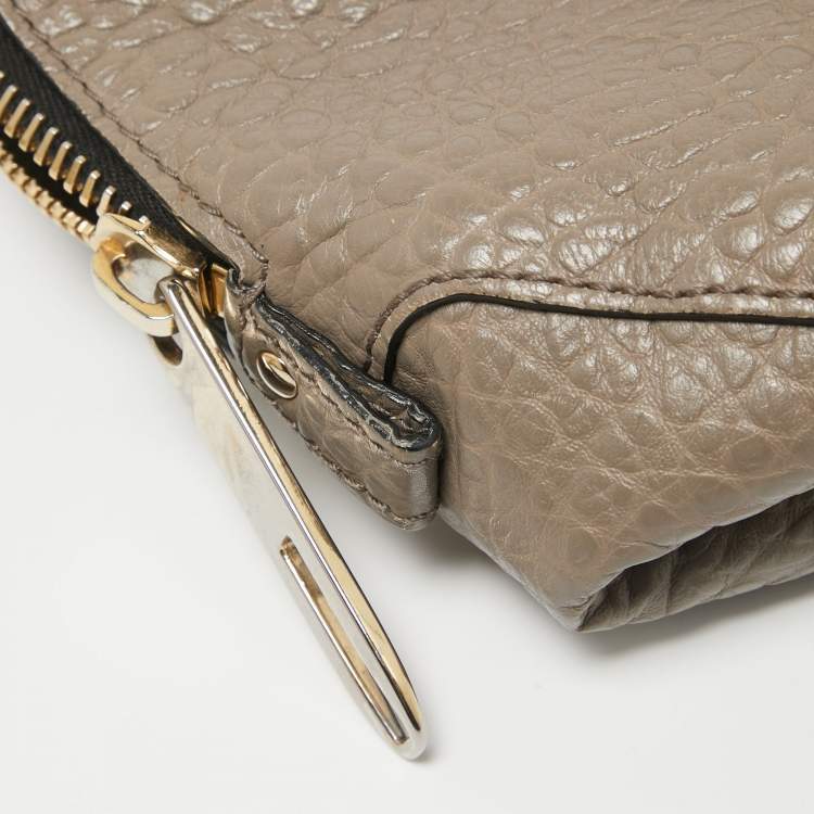 Pre Owned Burberry Beige Grain Leather Orchard Satchel
