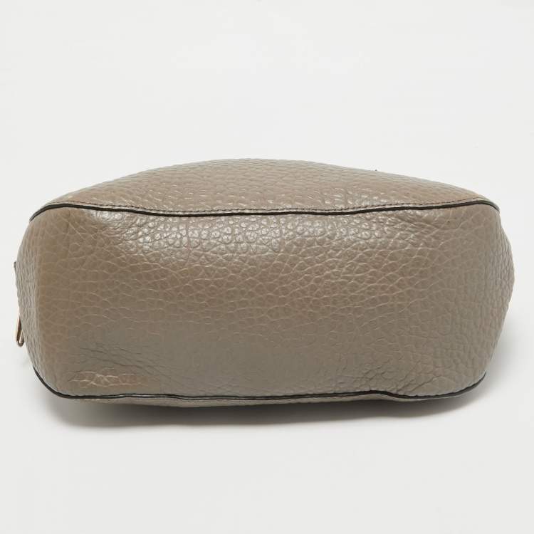 Pre Owned Burberry Beige Grain Leather Orchard Satchel