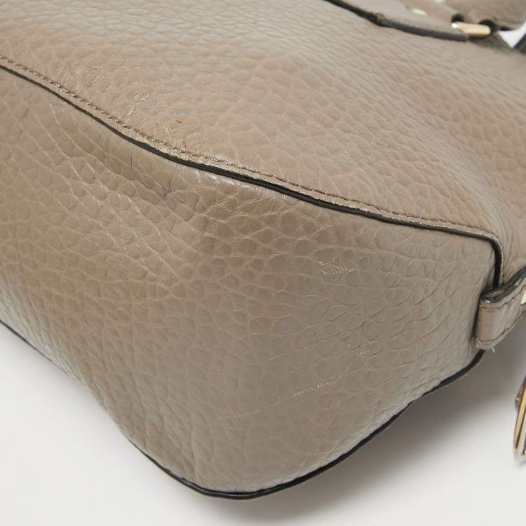 Pre Owned Burberry Beige Grain Leather Orchard Satchel