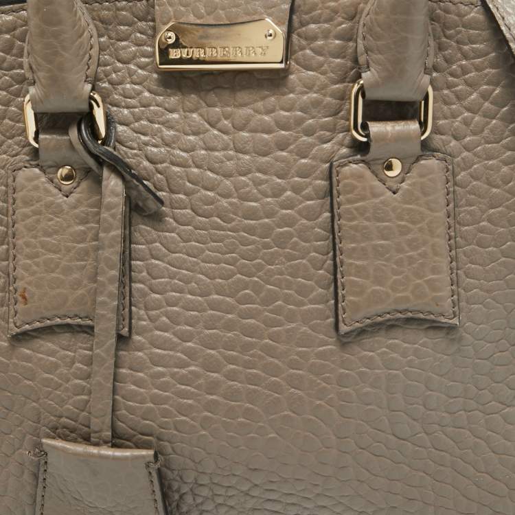 Pre Owned Burberry Beige Grain Leather Orchard Satchel