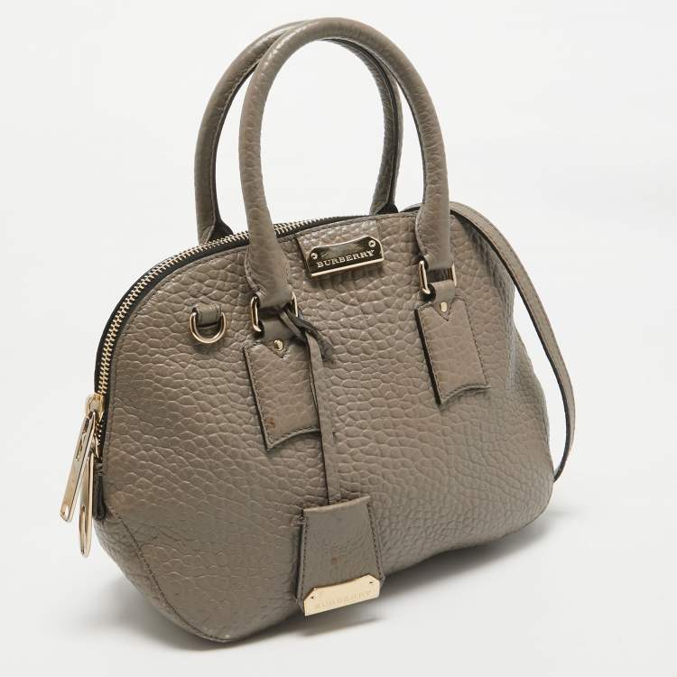 Pre Owned Burberry Beige Grain Leather Orchard Satchel