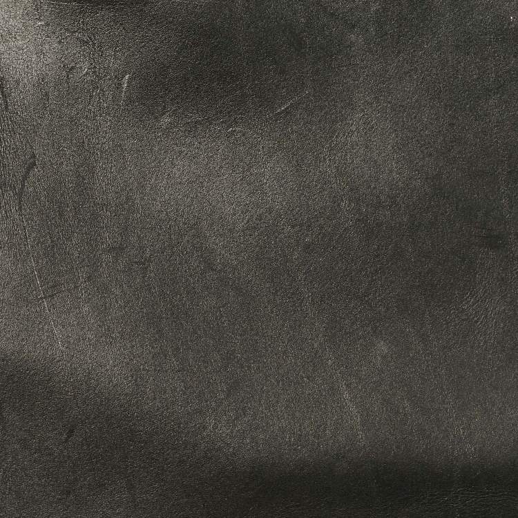 Pre Owned Burberry Black/Natural Canvas and Leather Medium Marais Belt Tote