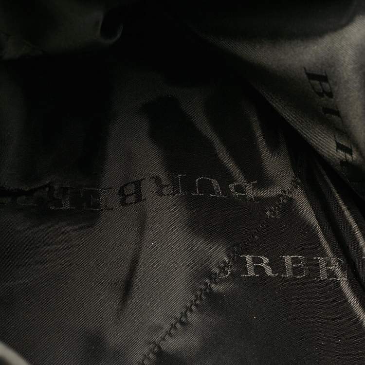 Pre Owned Burberry Black Grain Leather Boston Bag